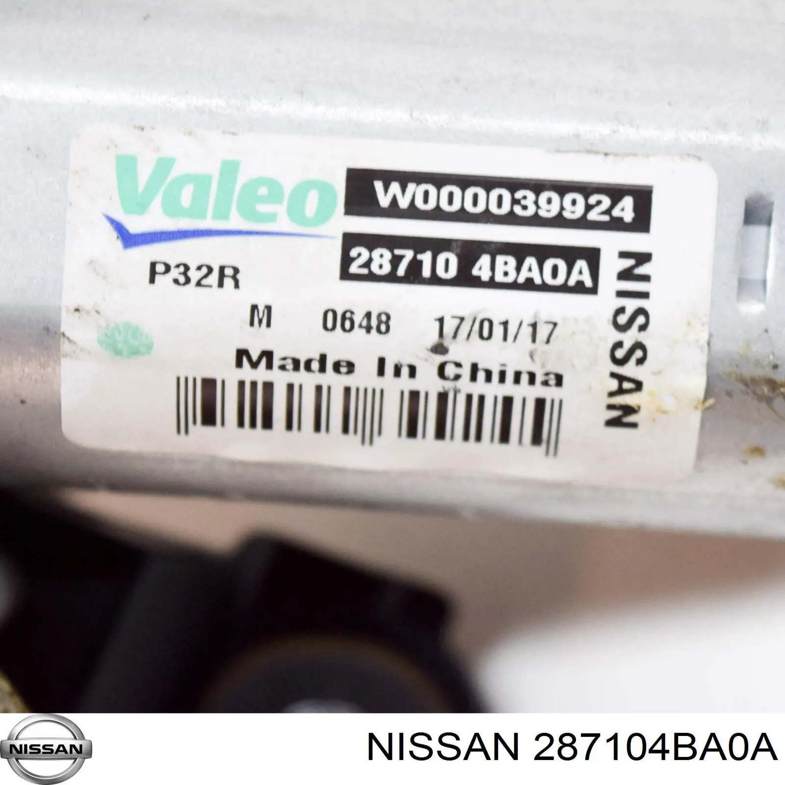 287104BA0A Nissan/Infiniti Motor de limpador pára-brisas de vidro traseiro