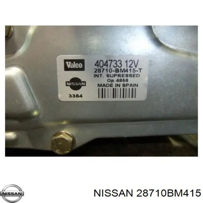 Motor de limpador pára-brisas de vidro traseiro Nissan/Infiniti 28710BM41E preço, a partir de 48,20 USD
