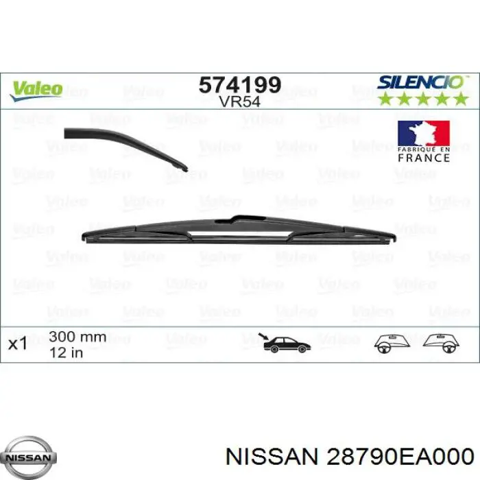 Limpa-pára-brisas de vidro traseiro Nissan/Infiniti 28790EA000 preço, a partir de 4,13 USD