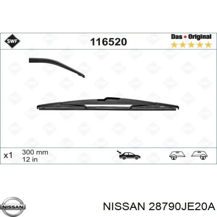 28790JE20A Nissan/Infiniti Limpa-pára-brisas de vidro traseiro