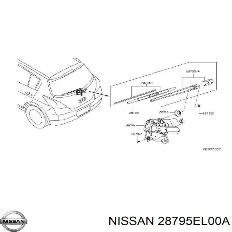 Limpa-pára-brisas de vidro traseiro Nissan/Infiniti 28795EL00A preço, a partir de 25,00 USD