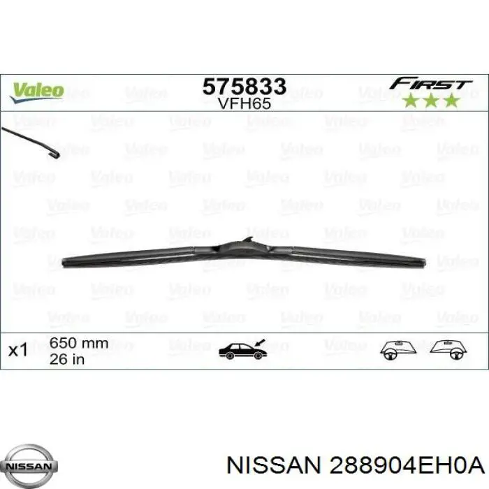 Limpa-pára-brisas do pára-brisas de condutor Nissan/Infiniti 288904EH0A preço, a partir de 15,15 USD