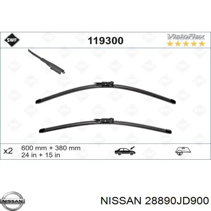Limpa-pára-brisas do pára-brisas de passageiro Nissan/Infiniti 28890JD900 preço, a partir de 11,62 USD