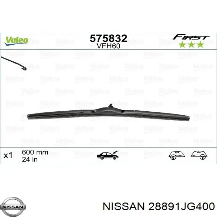 Limpa-pára-brisas do pára-brisas de condutor Nissan/Infiniti 28891JG400 preço, a partir de 29,52 USD