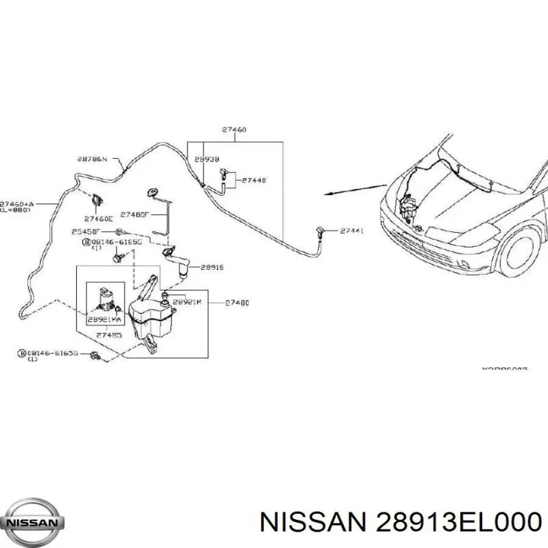 Compre Tampa de tanque de fluido para lavador Nissan Tiida 