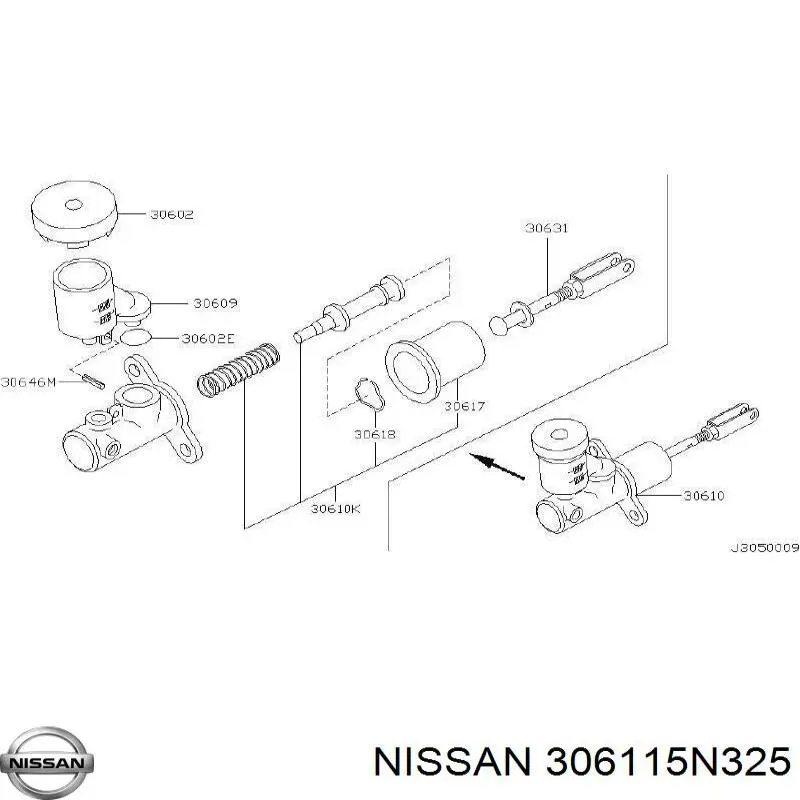 306115N325 Nissan/Infiniti Kit de reparação de cilindro principal de embraiagem