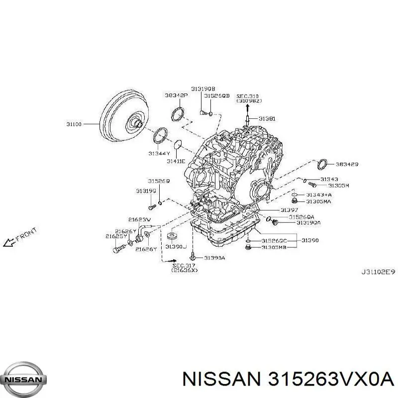 Vedante anular de filtro da Caixa Automática de Mudança Nissan/Infiniti 315263VX0A preço, a partir de 4,07 USD