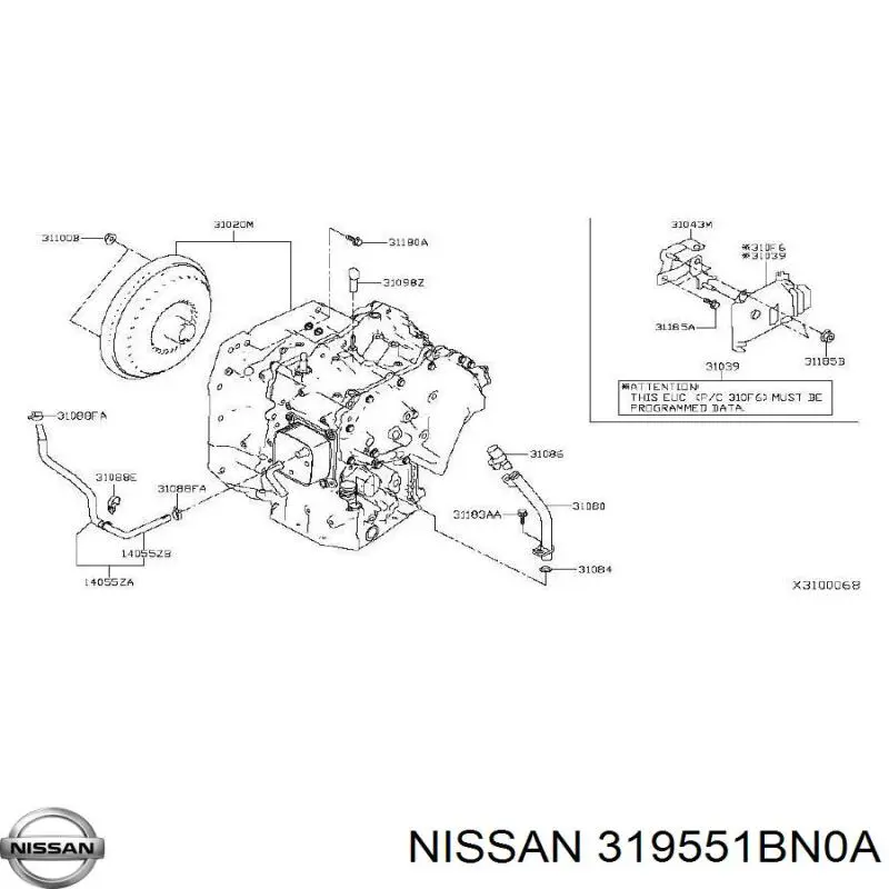 319551BN0A Nissan/Infiniti Sensor dianteiro do nível de posição de carroçaria