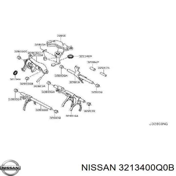 3213400Q0B Nissan/Infiniti Vedação da haste de mudança da caixa de mudança