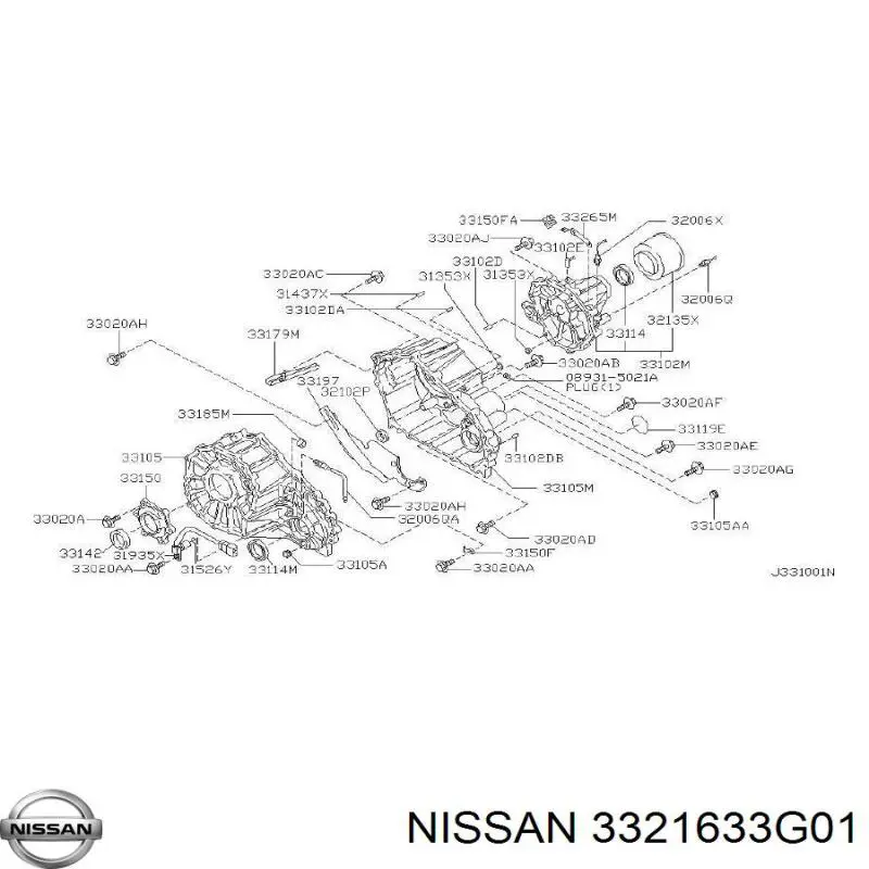 Compre 3321633G01 Nissan/Infiniti Bucim da caixa de transferência, da árvore primária