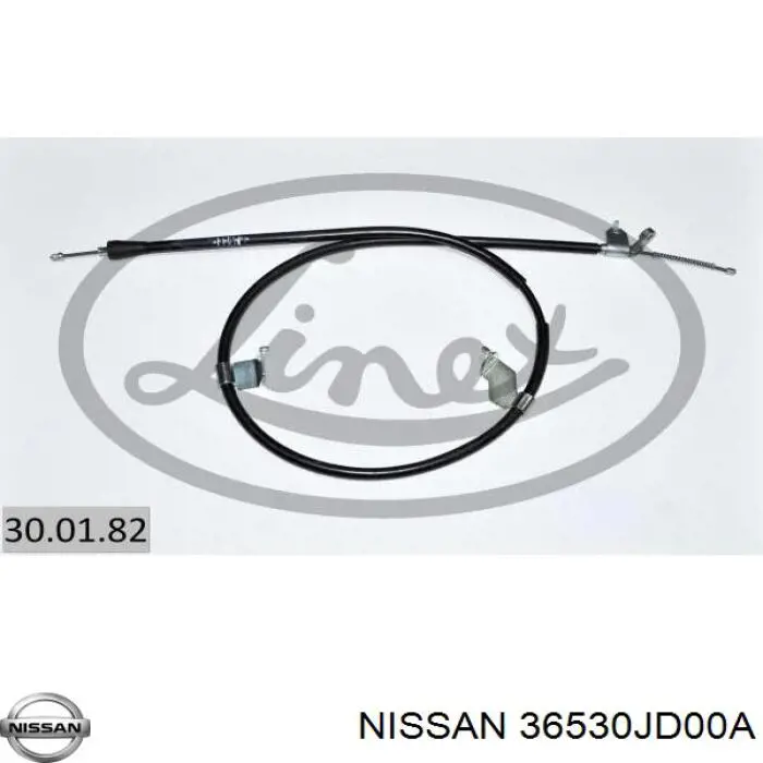 36530JD00A Nissan/Infiniti Cabo do freio de estacionamento traseiro direito