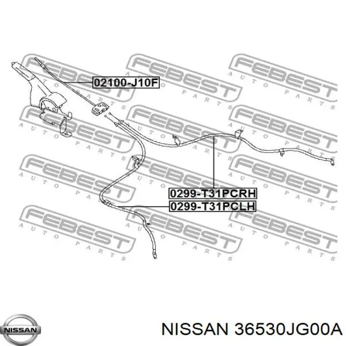 Cabo do freio de estacionamento traseiro direito Nissan/Infiniti 36530JG00A preço, a partir de 23,67 USD