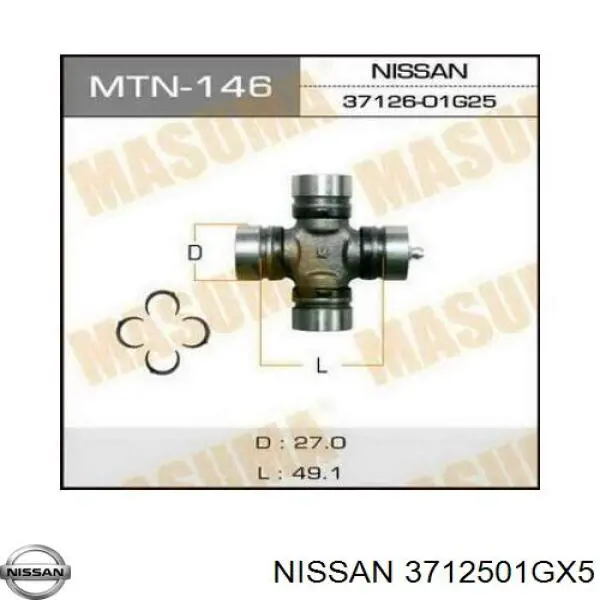 Cruzeta da junta universal dianteira Nissan/Infiniti 3712501GX5 preço, a partir de 24,30 USD