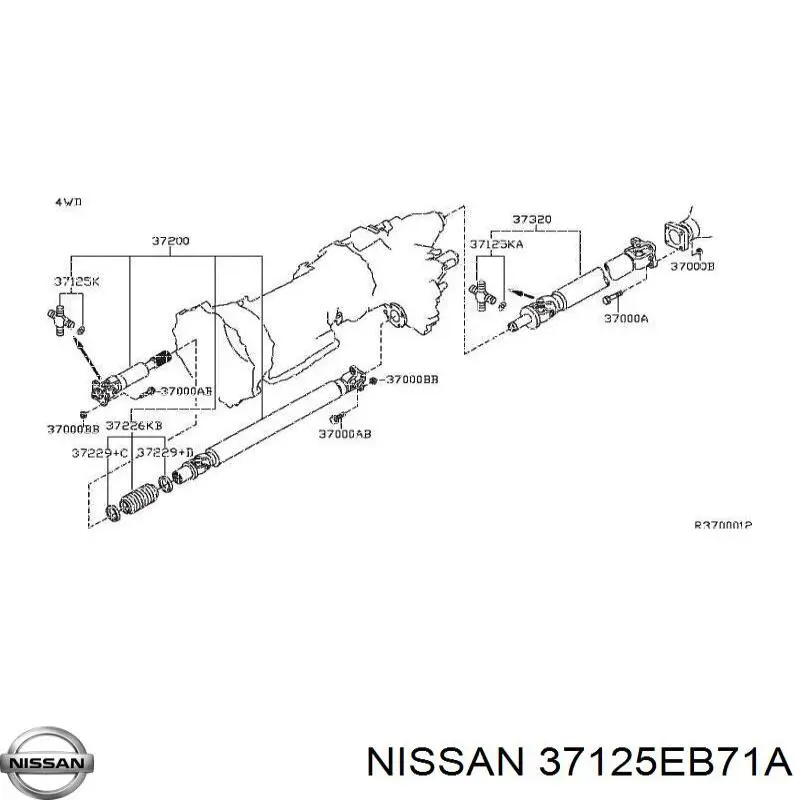 Compre 37125EB71A Nissan/Infiniti Junta universal até o eixo dianteiro
