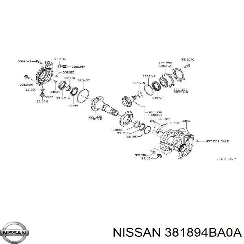 Bucim da caixa de transferência, da árvore primária Nissan/Infiniti 381894BA0A preço, a partir de 18,92 USD