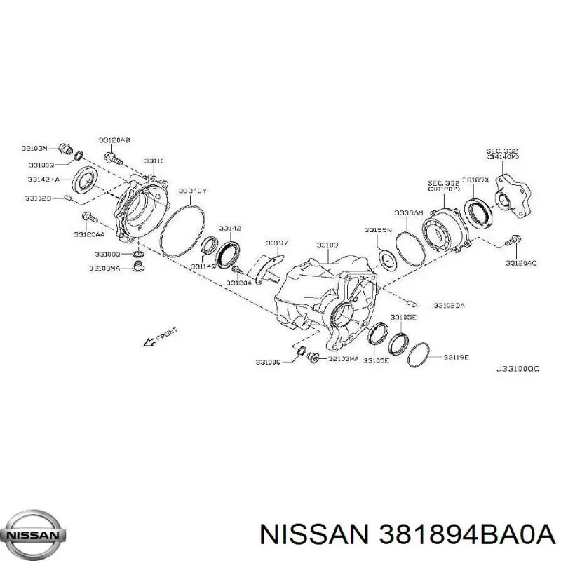 381894BA0A Nissan/Infiniti Bucim da caixa de transferência, da árvore primária