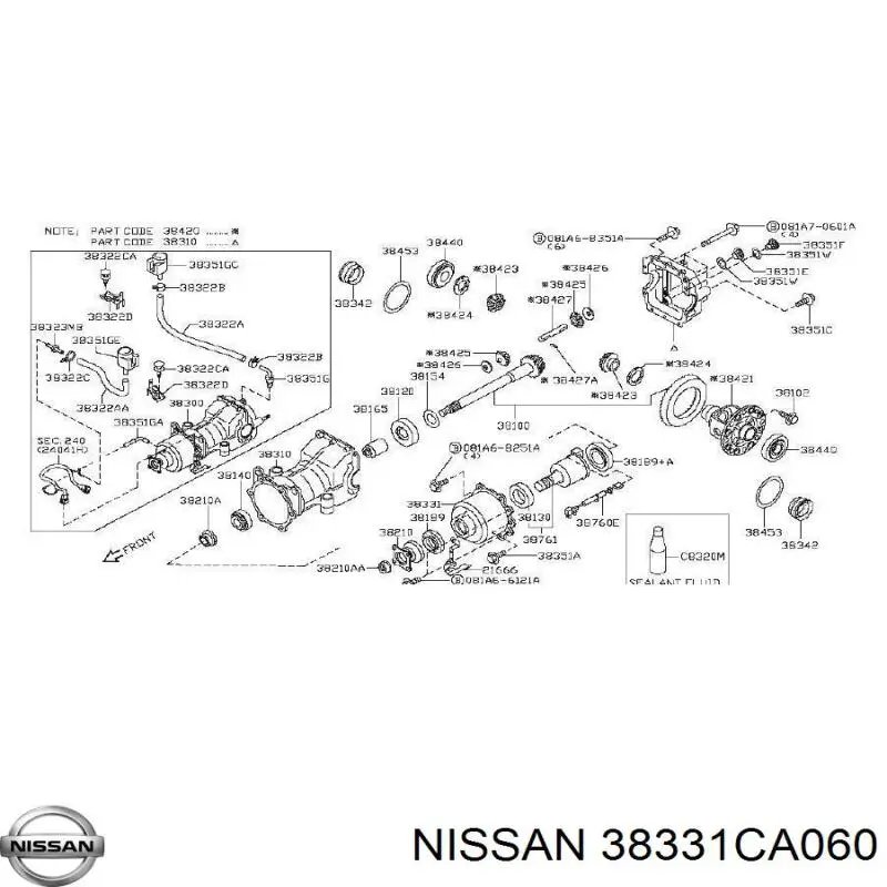 Acoplamento de ligação do eixo traseiro Nissan/Infiniti 38331CA060 preço, a partir de 383,31 USD