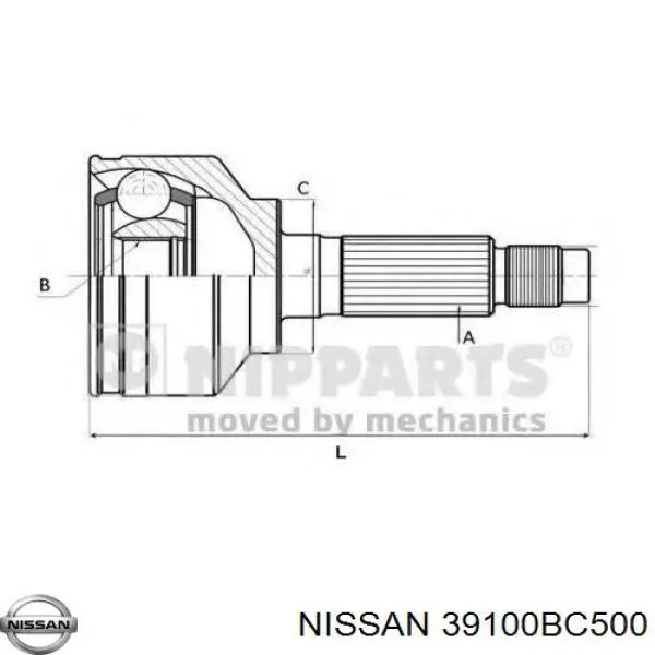 39100BC500 Nissan/Infiniti Semieixo (acionador) dianteiro direito