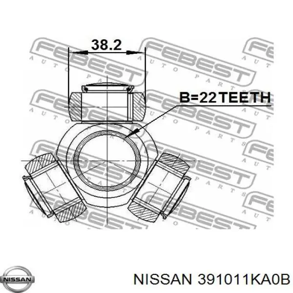 391011KA0B Nissan/Infiniti Semieixo (acionador) dianteiro esquerdo
