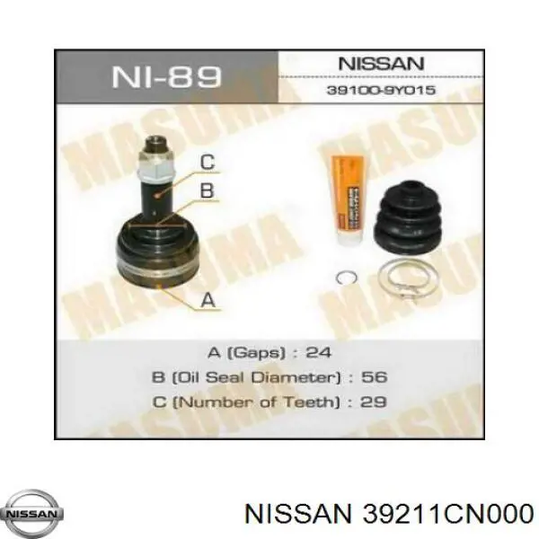 Compre 39211CN000 Nissan/Infiniti Junta homocinética externa dianteira