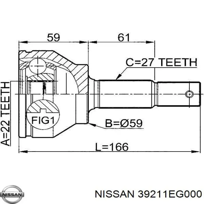 Junta homocinética externa dianteira Nissan/Infiniti 39211EG000 preço, a partir de 51,52 USD