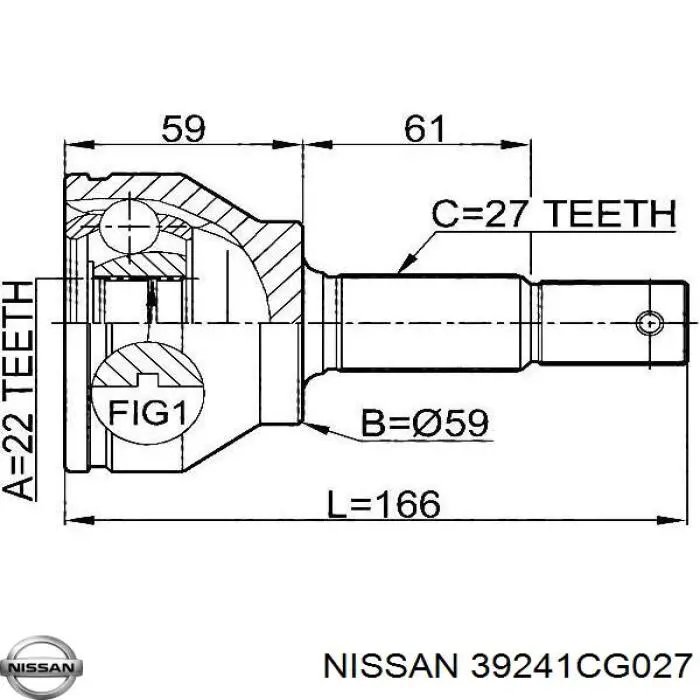 Compre 39241CG027 Nissan/Infiniti Bota de proteção externa de junta homocinética do semieixo dianteiro