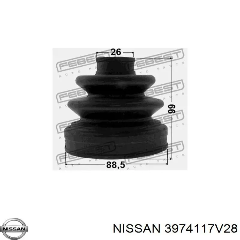 Compre 3974117V28 Nissan/Infiniti Bota de proteção interna de junta homocinética do semieixo dianteiro