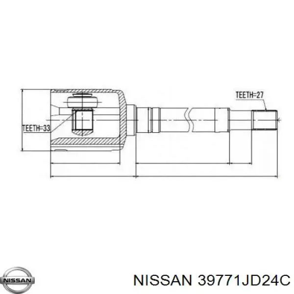 Junta homocinética interna dianteira direita Nissan/Infiniti 39771JD24C preço, a partir de 78,50 EUR