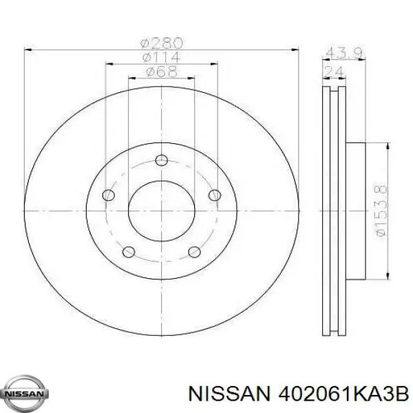 402061KA3B Nissan/Infiniti Disco do freio dianteiro