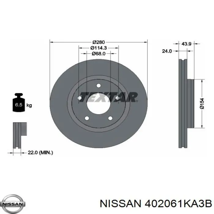 Disco do freio dianteiro Nissan/Infiniti 402061KA3B preço, a partir de 52,05 USD