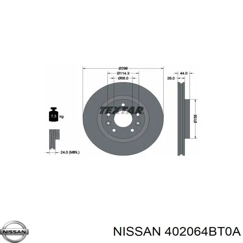 Compre 402064BT0A Nissan/Infiniti Disco do freio dianteiro