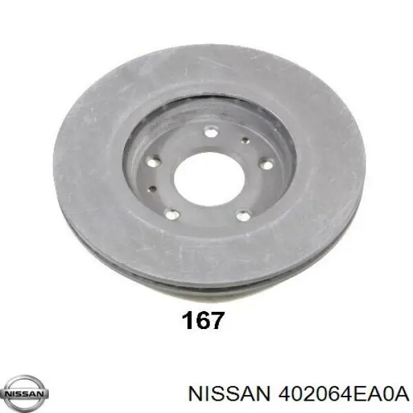 402064EA0A Nissan/Infiniti Disco do freio dianteiro