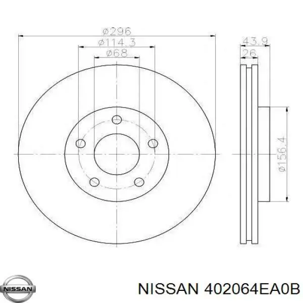 402064EA0B Nissan/Infiniti Disco do freio dianteiro