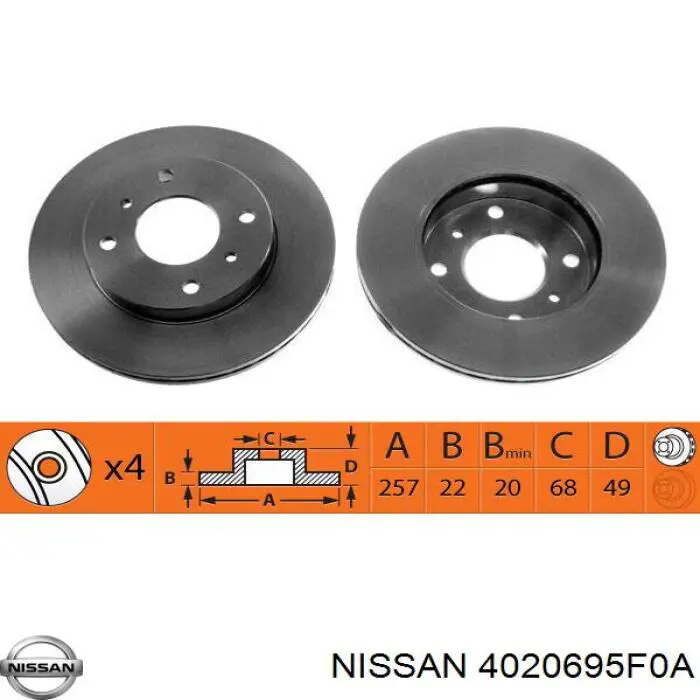 Compre 4020695F0A Nissan/Infiniti Disco do freio dianteiro
