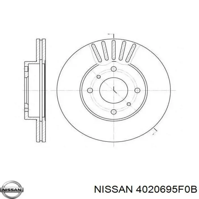 4020695F0B Nissan/Infiniti Disco do freio dianteiro
