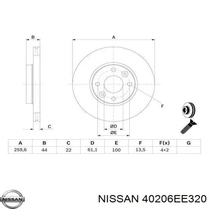 Disco do freio dianteiro Nissan/Infiniti 40206EE320 preço, a partir de 49,23 USD