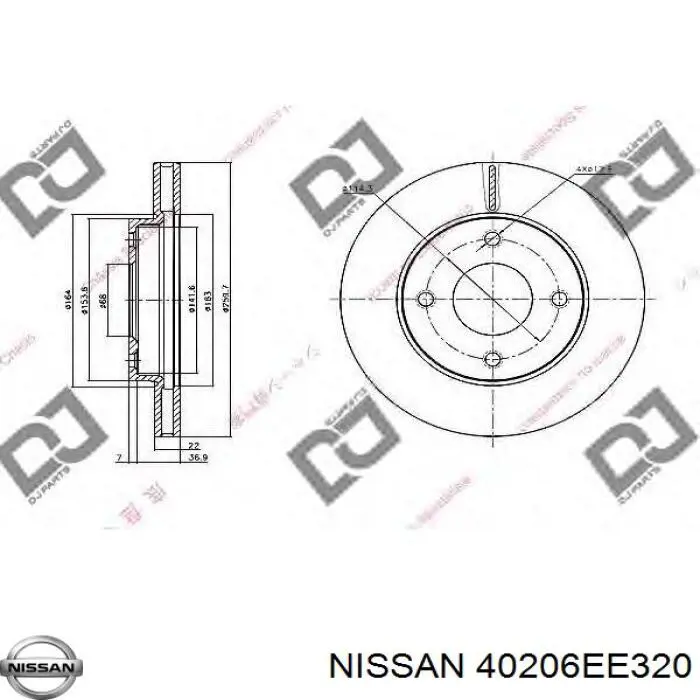 Compre 40206EE320 Nissan/Infiniti Disco do freio dianteiro