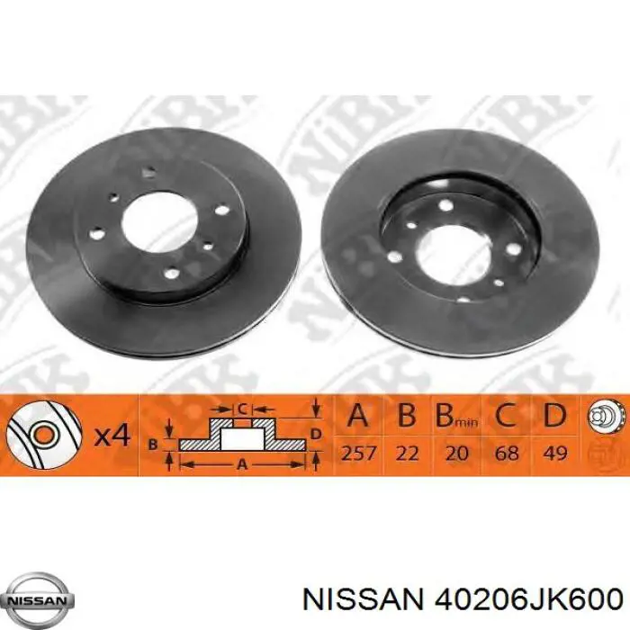 Compre 40206JK600 Nissan/Infiniti Disco do freio dianteiro