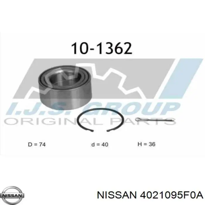 Rolamento de cubo dianteiro Nissan/Infiniti 4021095F0A preço, a partir de 28,12 USD