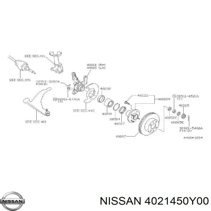 Compre 4021450Y00 Nissan/Infiniti Cubo traseiro