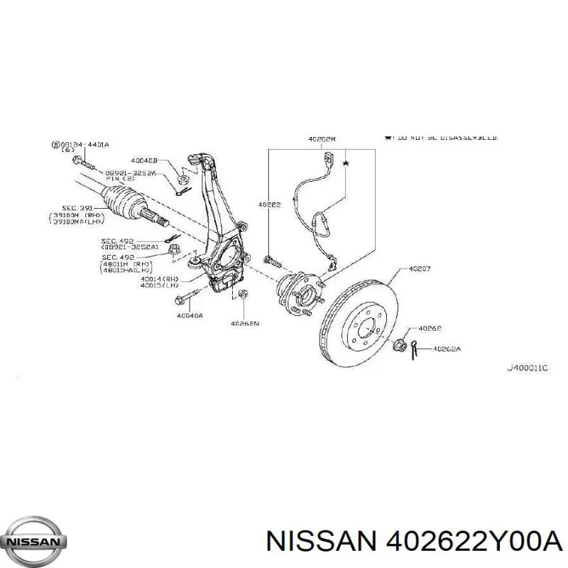 Compre 402622Y00A Nissan/Infiniti Porca de cubo traseiro