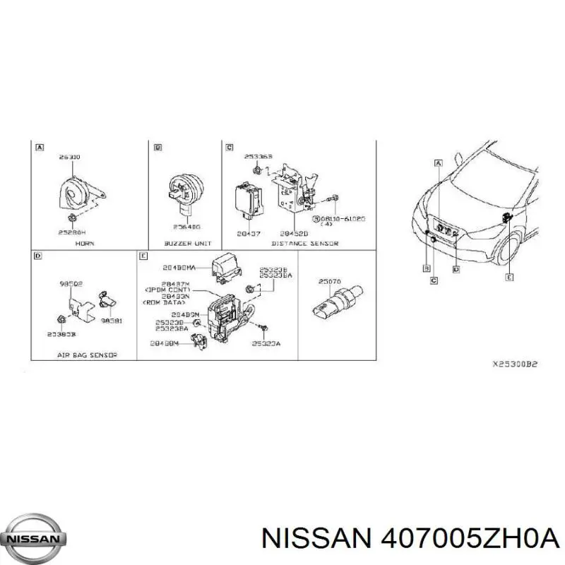407005ZH0A Nissan/Infiniti Sensor de pressão de ar nos pneus
