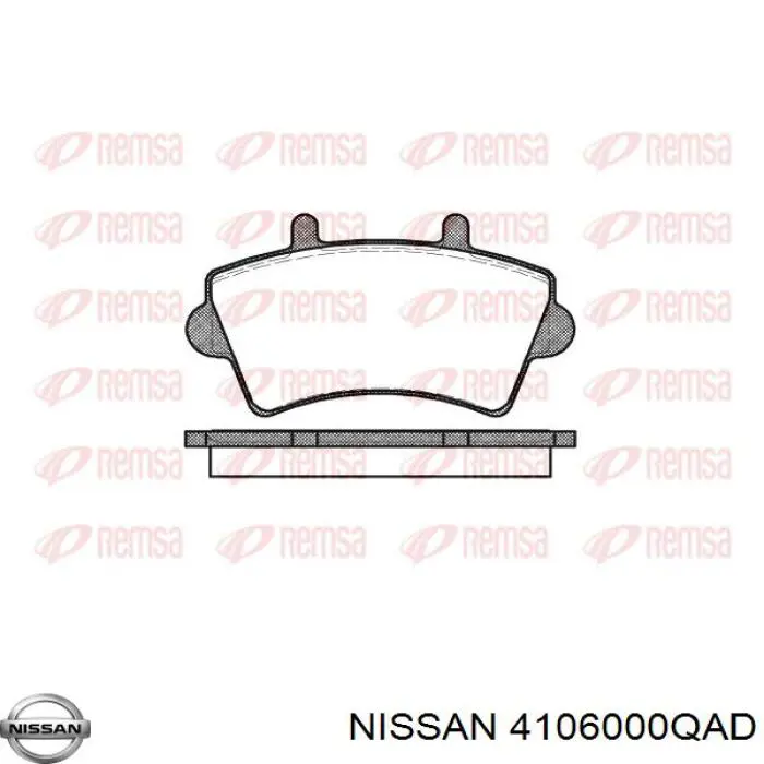 Sapatas do freio dianteiras de disco 4106000QAD Nissan/Infiniti