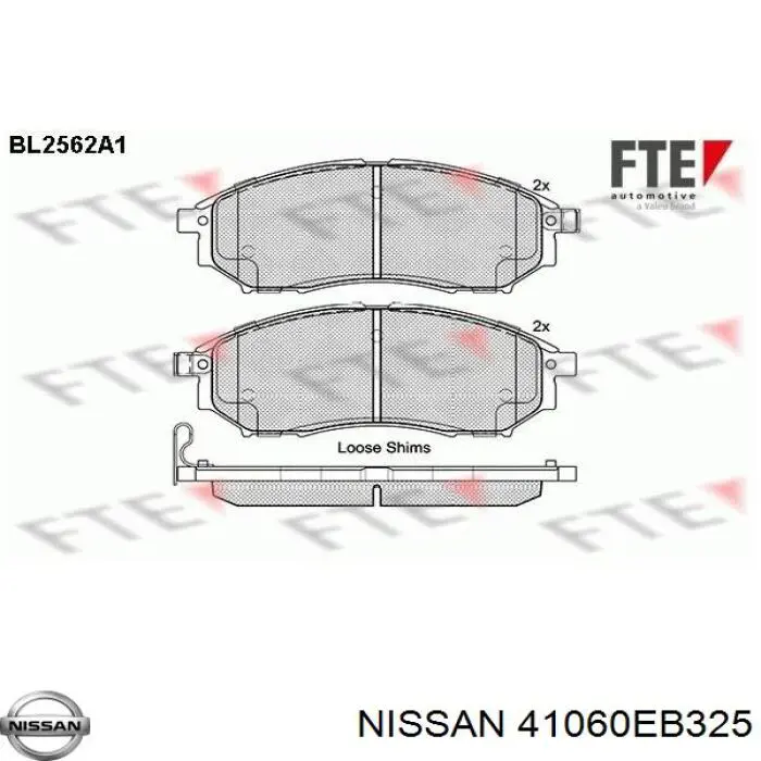 Sapatas do freio dianteiras de disco Nissan/Infiniti 41060EB325 preço, a partir de 34,74 USD
