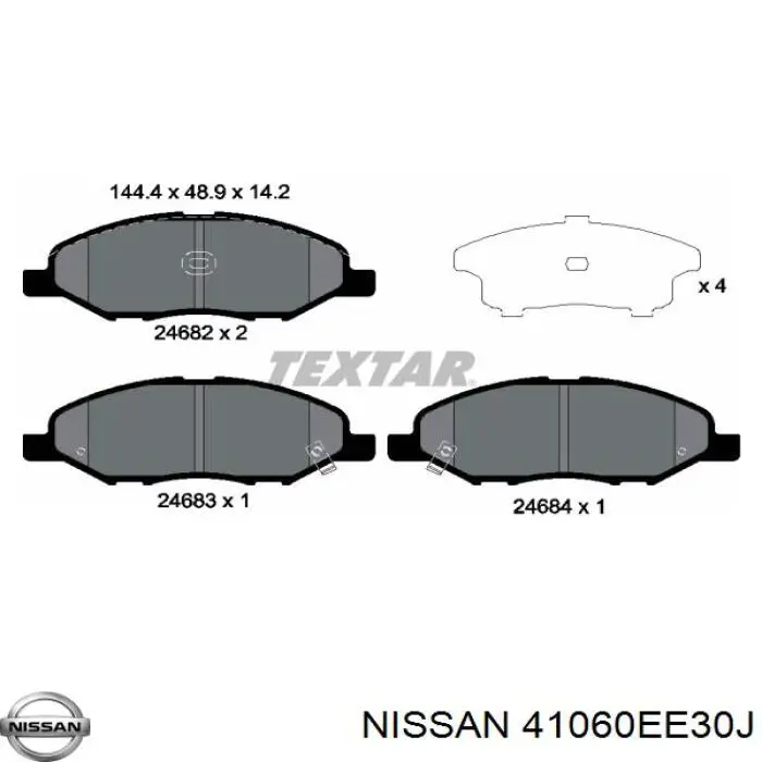 41060EE30J Nissan/Infiniti Sapatas do freio dianteiras de disco