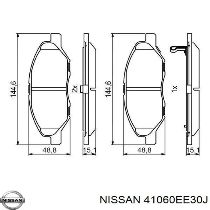 Sapatas do freio dianteiras de disco Nissan/Infiniti 41060EE30J preço, a partir de 29,25 USD