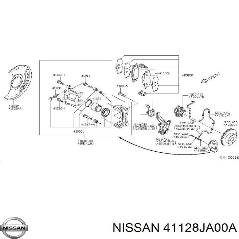  Nissan/Infiniti 41128JA00A preço, a partir de 43,28 USD