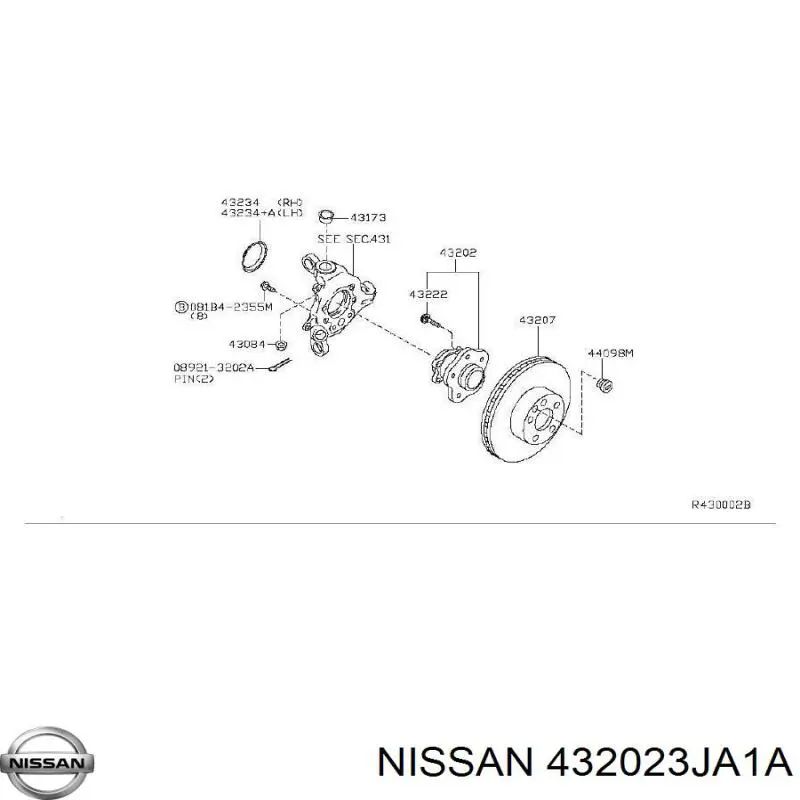 Cubo traseiro Nissan/Infiniti 432023JA1A preço, a partir de 74,19 USD