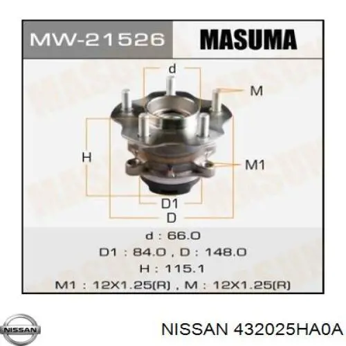 Cubo traseiro Nissan/Infiniti 432025HA0A preço, a partir de 216,94 USD