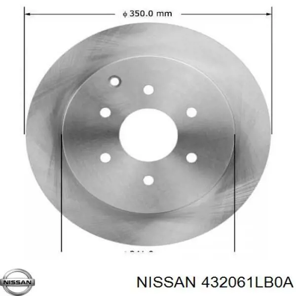 432061LB0A Nissan/Infiniti Disco do freio traseiro